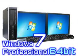 hp 6300 Pro 19インチ デュアルモニターセット【Windows7 Pro 64bit・Core i5・USB3.0】